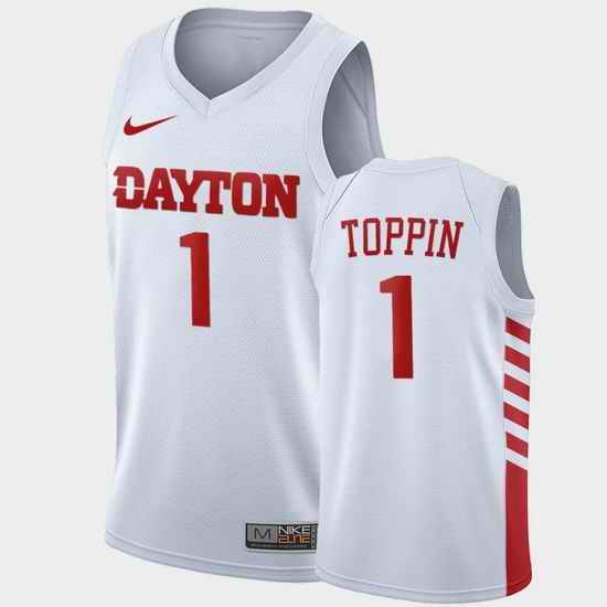 Men Dayton Flyers Obi Toppin College Basketball White Jersey